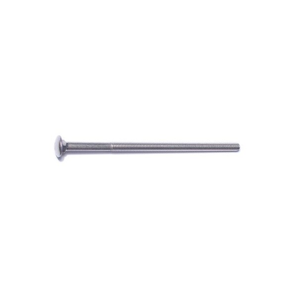 Carriage Bolt, Square Neck, 16 (Coarse), 8 in L, 18-8 Stainless Steel, 25 PK